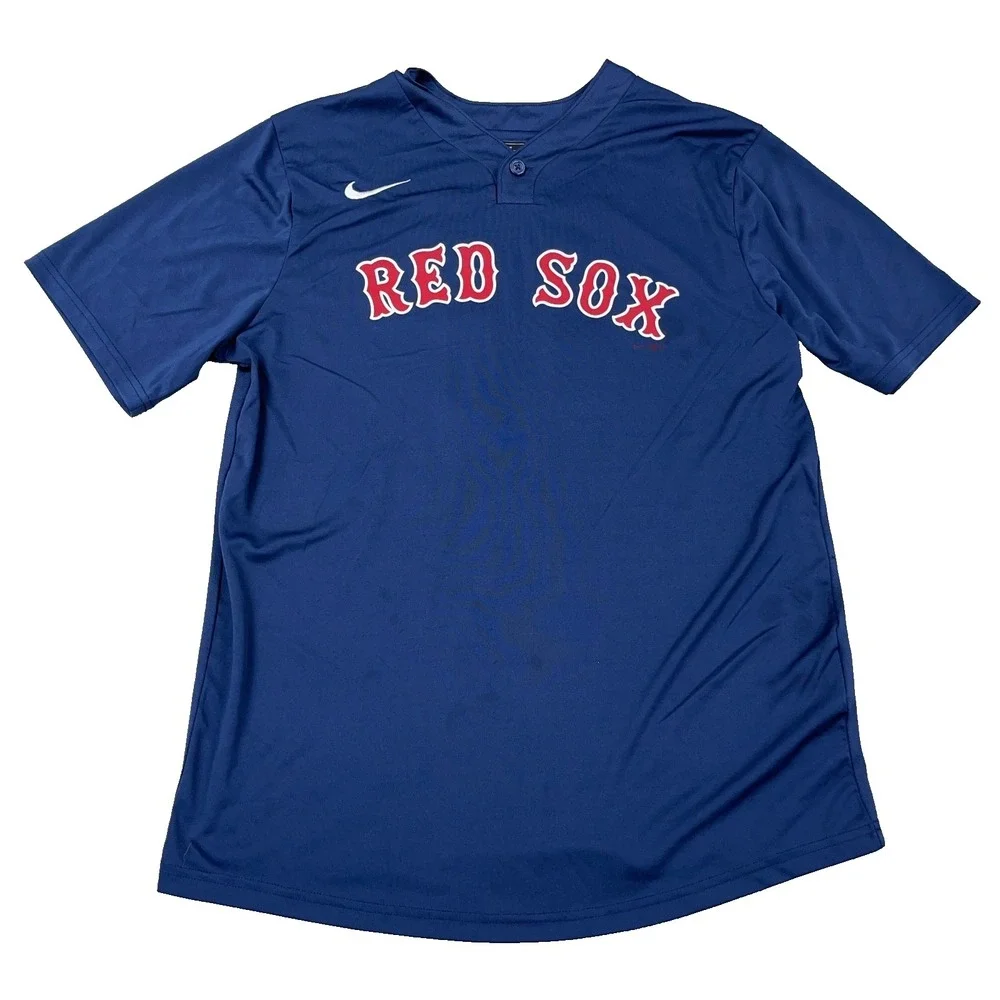 Boston Red Sox Shirt Men Medium Blue Nike Dri Fit Tee Performance Training Adult